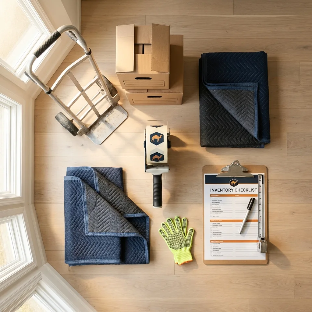 Professional moving supplies and packing materials layout for New Brockton residential relocations